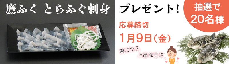鷹ふく　とらふぐ刺身プレゼントキャンペーン